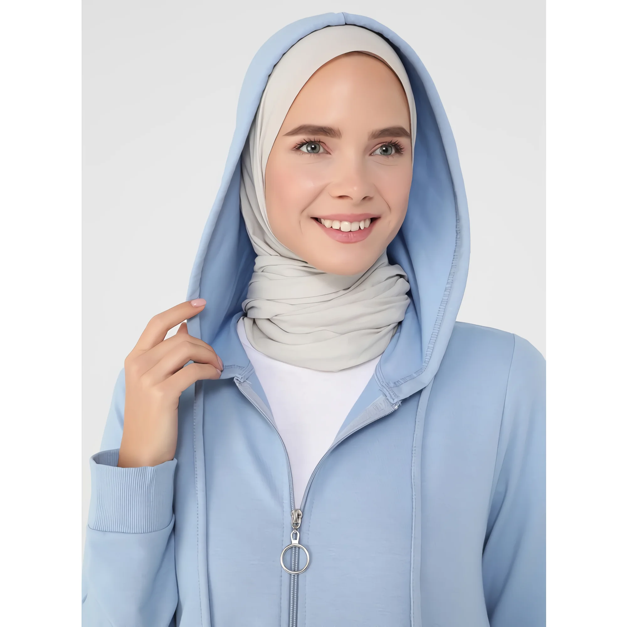 

WOMEN'S ISLAMIC DRESS HOODED SPORTS TOP WITH ZIPPER SPRING AUTUMN SUMMER AND WINTER FASHION HIJAB RAMADAN ABAYA HIJAB