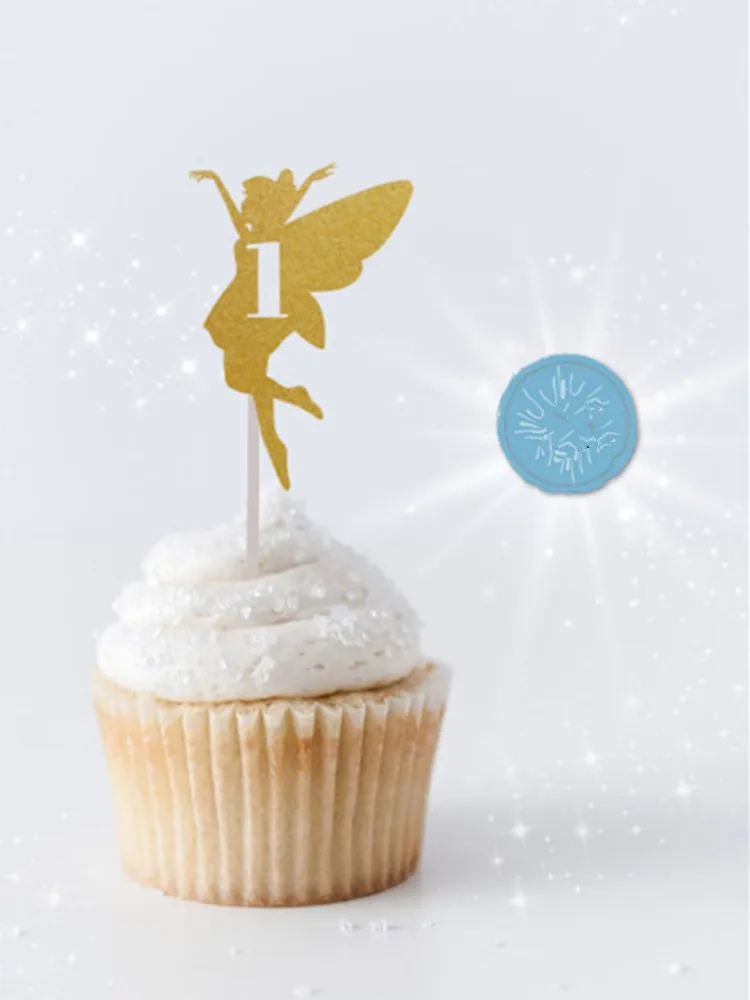 

Custom Gold Glitter Fairy Cupcake Topper, Personalize Number Cake Topper, Birthday Decor, Baby Shower, Food Toothpicks