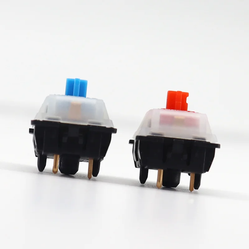 مفاتيح Gateron 5 Pin مفتاح لوحة المفاتيح الميكانيكية العلوي حليبي أسود أسفل مفاتيح سوداء أحمر-أبيض-أسود-أصفر-أزرق-بني رمح