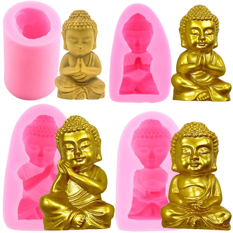 3D Maitreya Buddha Statue Silicone Candle Mold Candle Wax Gypsum Crafts Making Moulds Epoxy Resin Candy Chocolate Fondant Molds