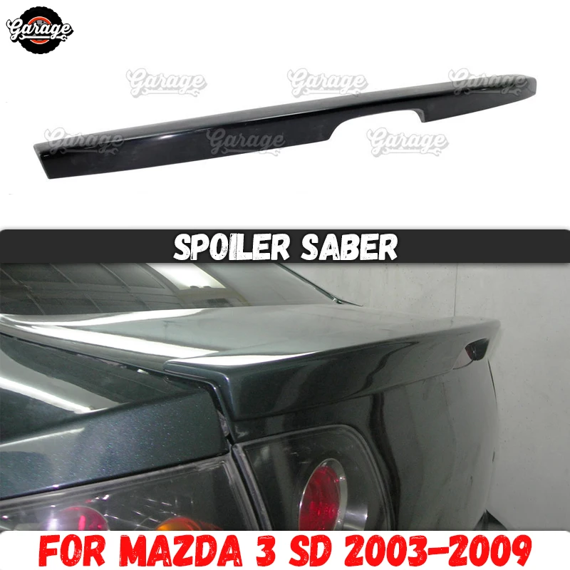 Spoiler saber case for Mazda 3 SD 2003-2008 ABS plastic trim accessories aerodynamic lip mini wing sport pad car styling tuning