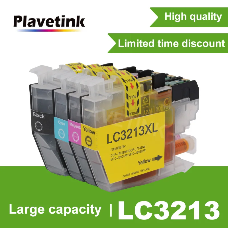 Plavetink 4 Color LC3213 Printer Compatible Ink Cartridge For Brother DCP-J572DW J772DW J774DW MFC-J491DW J497DW J890DW J895DW