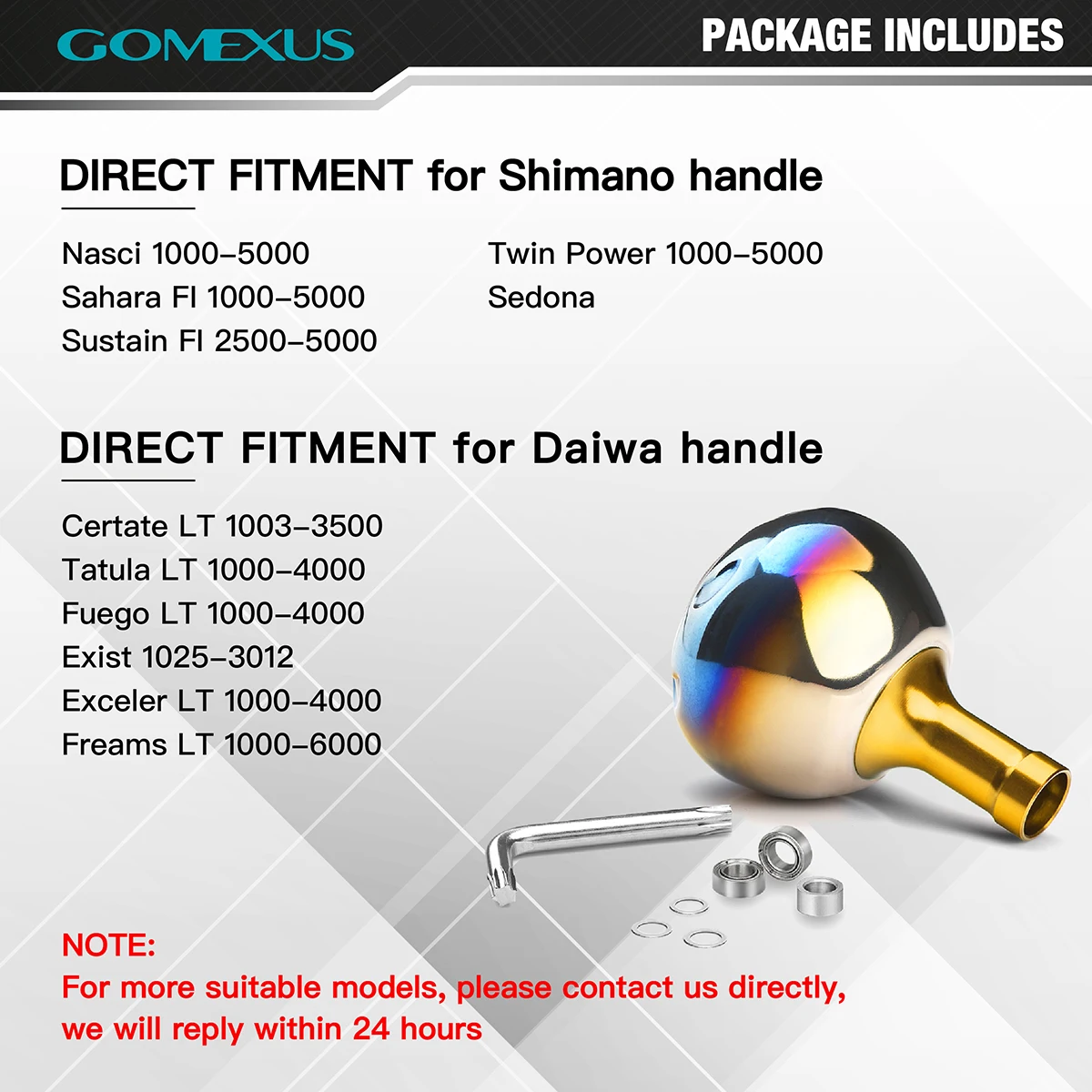 Gomexus dla Shimano Stella Vanquish Daiwa Exist Saltist 1000 - 4000 Spinning Power Reel Handle Knob Titanium 38mm TA38