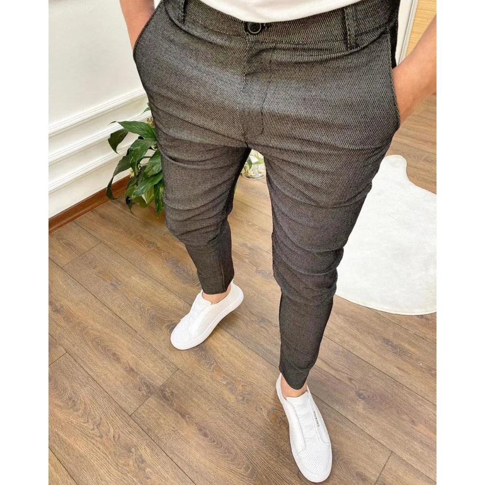 Pantalones elásticos informales para hombre, pantalones cortos ajustados de Color sólido para negocios, formales, versátiles para entrevista, uso