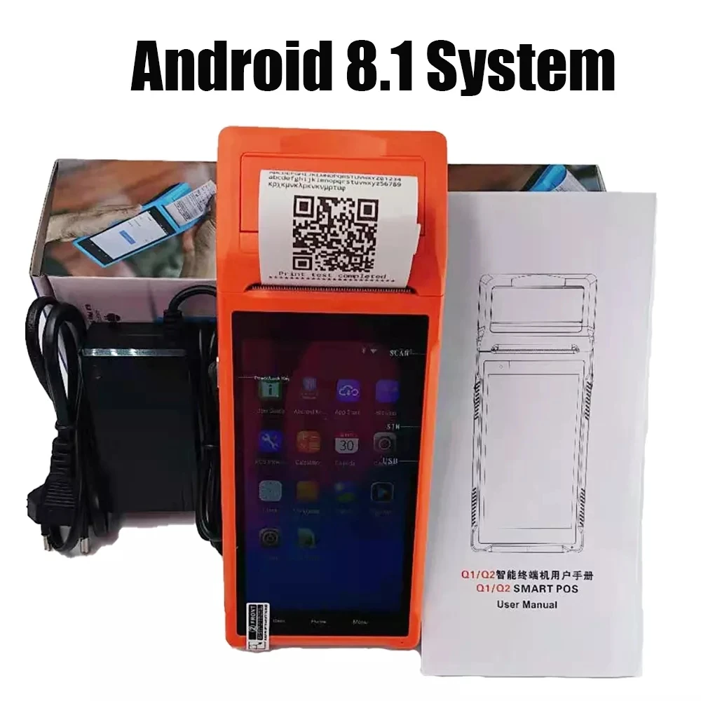 Handheld PDA POS Terminal Printer Q2I Android 8.1 58mm Thermal Receipt Printers 3G NFC Scanner WiFi Mobile SII E-boleta Loyverse