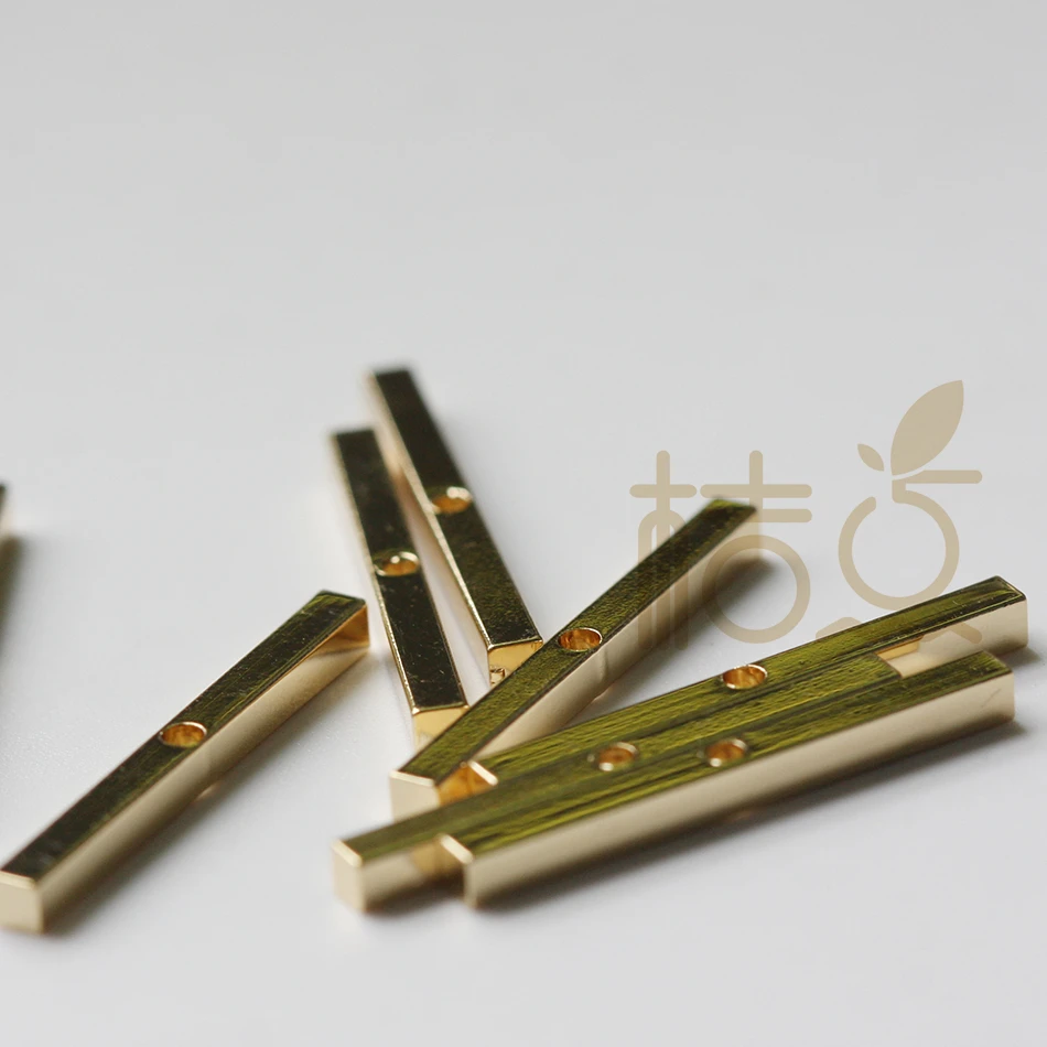 DIY Supply-Solid Brass Finding Rectangle Bar - Center Hole - 22x2mm (4477C)