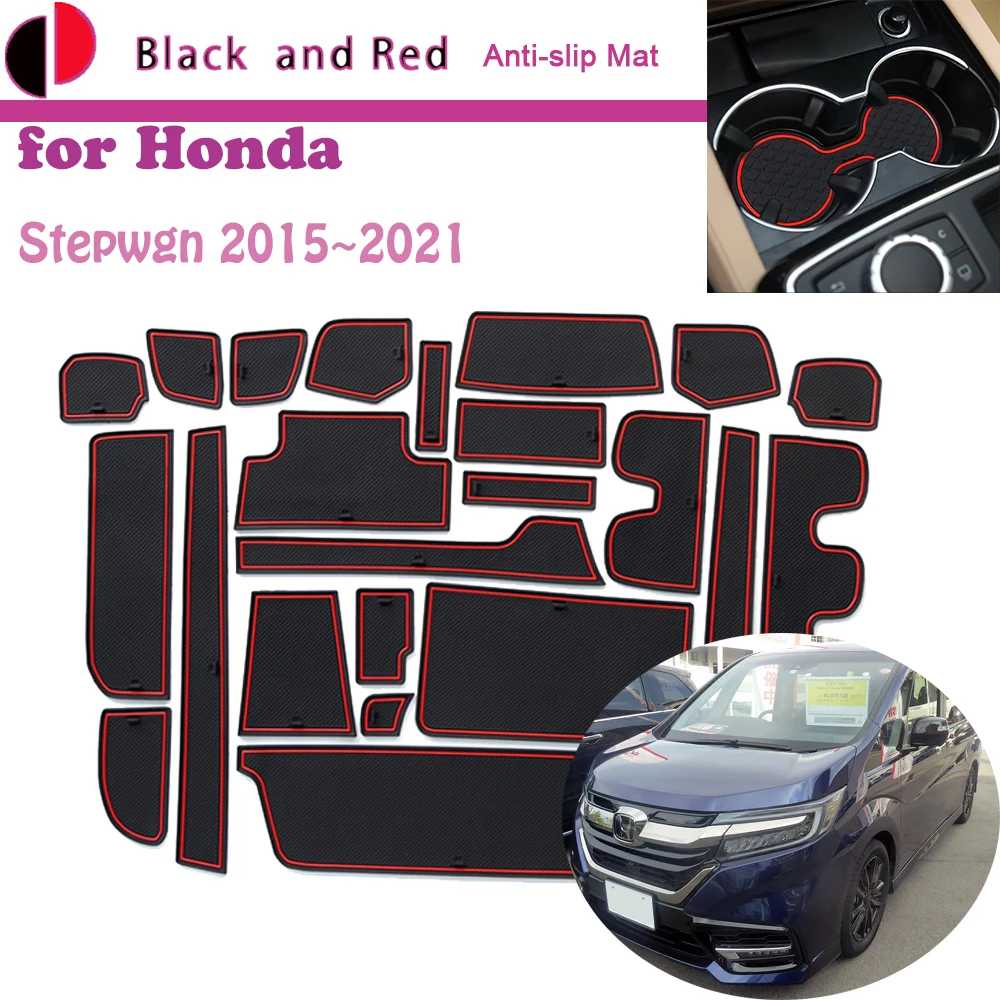 Rubber Anti-slip Mat Door Groove Cup for Honda Stepwgn Step Wagon RP2 RP3 RP4 RP5 2015~2021 Gate Slot Coaster Sticker Accessorie