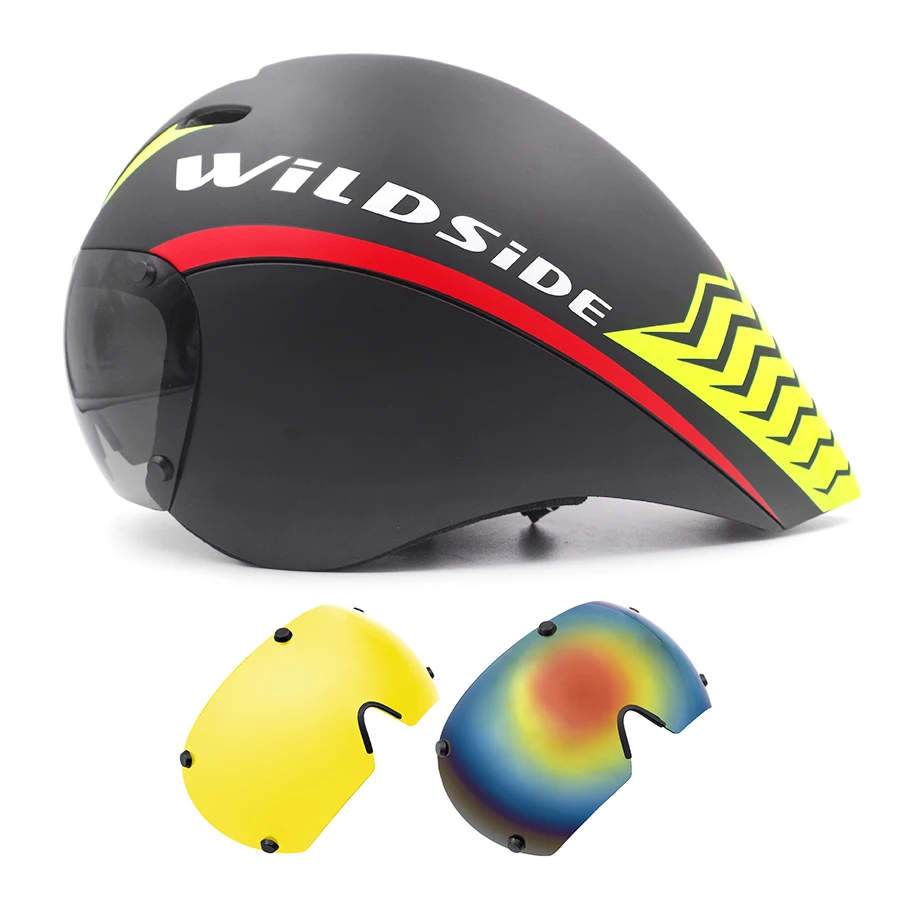 Tt Fietshelm Lens Bril Triatlon Tri Aero Racefiets Helm Tijdrit Race Fietshelm Mannen Casco Ciclismo Accessoires - afbeelding 1