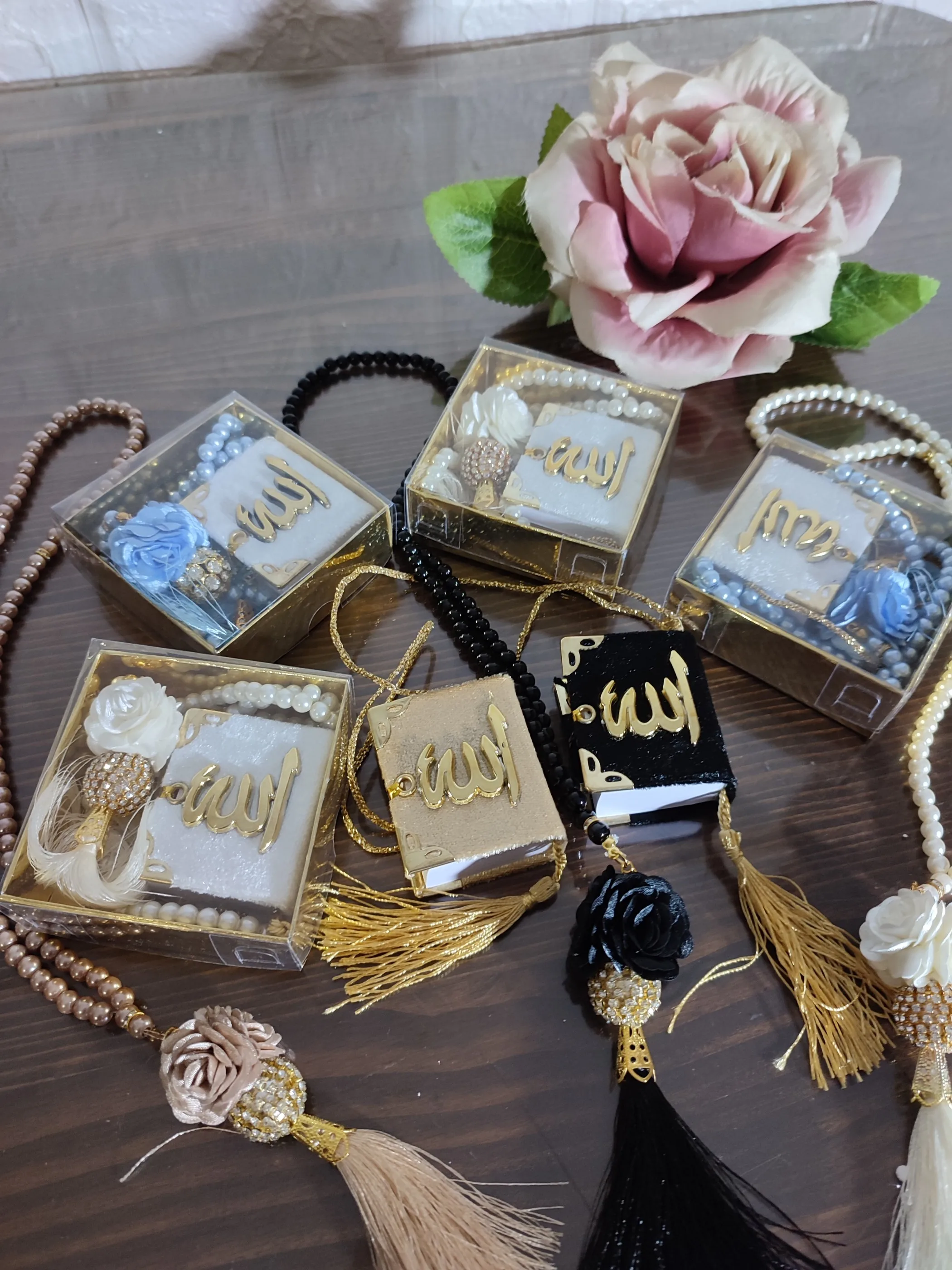 Personalized Mini Quran Set with Rosary Tasbeeh