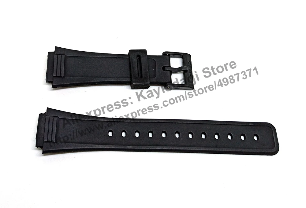 19mm Black Rubber Watch Band / Strap Compatible for Casio AQ-47-1E / 7E / 9E