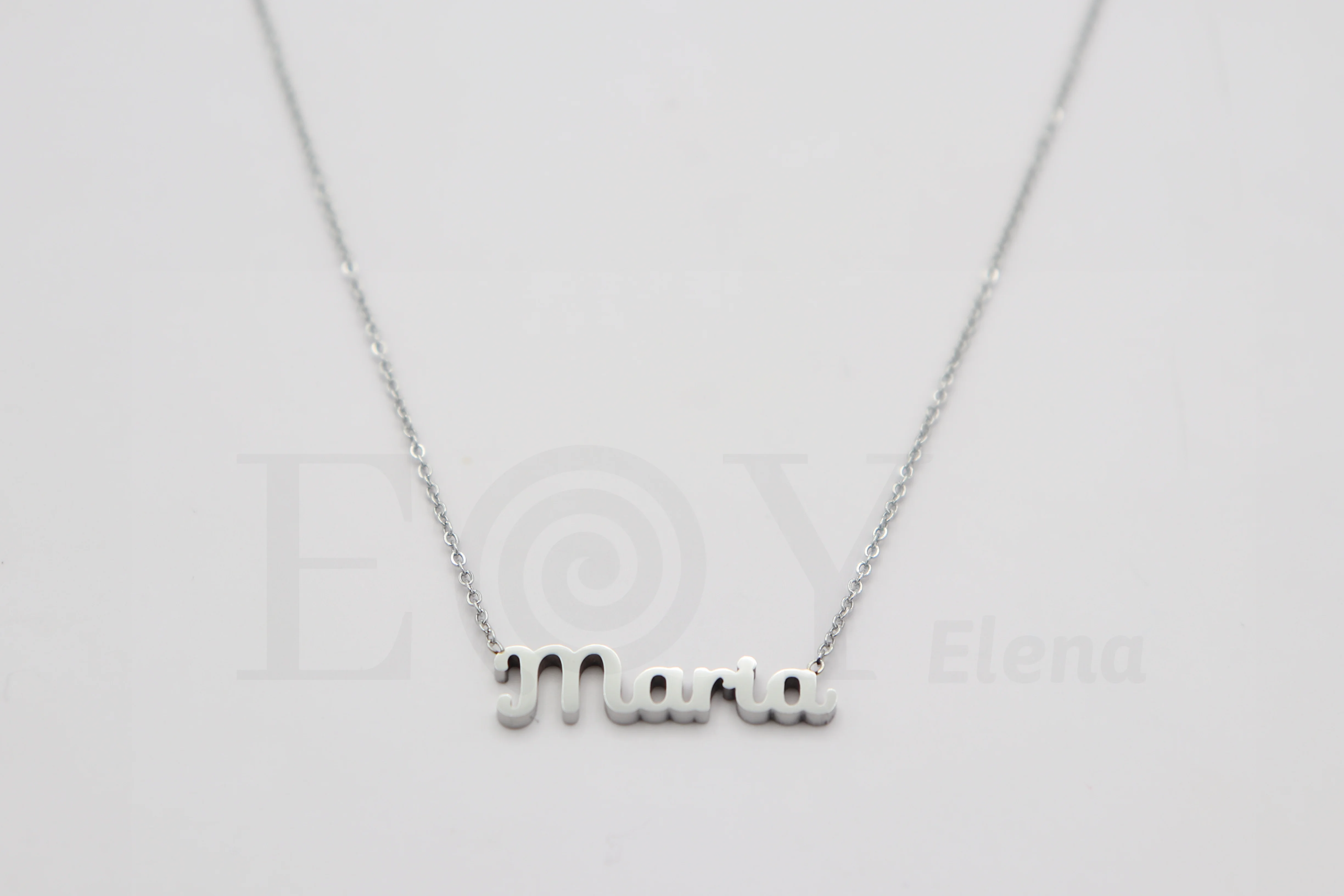 Collar De Acero Inox Con Nombre De Maria Color Plata Alta Calidad Envió Desde España