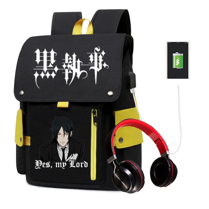 

Black Butler Anti-Theft Oxford Backpack Laptop Boys Girls School Bag