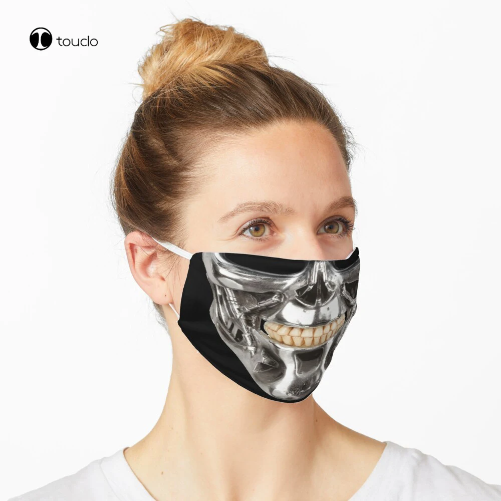 

Metal robot Skull Mask Face Mask Filter Pocket Cloth Reusable Washable