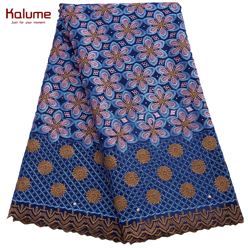 

Kalume African Cotton Lace Fabric 2022 Swiss Voile High Quality Nigerian Cotton Lace Fabric Embroidery For Diy Women Dress H2812