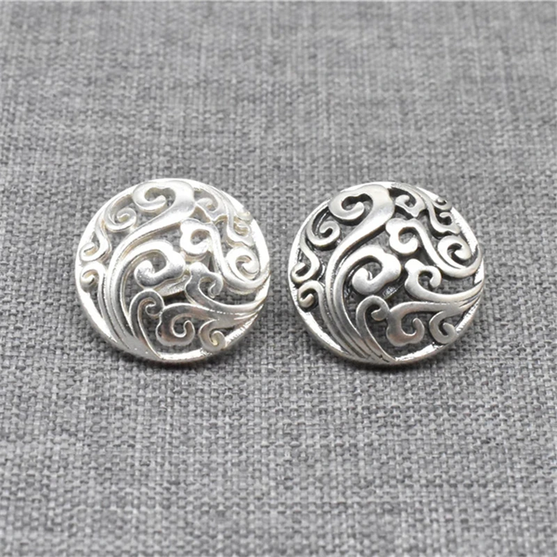 

2pcs of 925 Sterling Silver Spiral Swirl Button Clasps for Clothes Bracelet