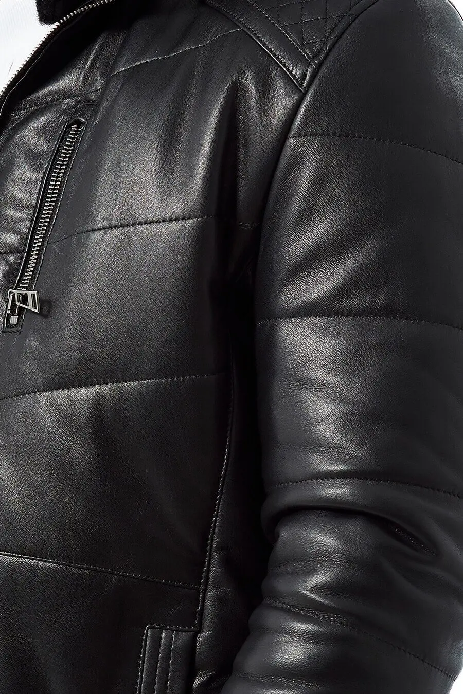 Czarne nadmuchiwane kurtki skórzane Orjinal Lambskin jesień zima 2022 Biker Slim duże rozmiary VintageTürkiye