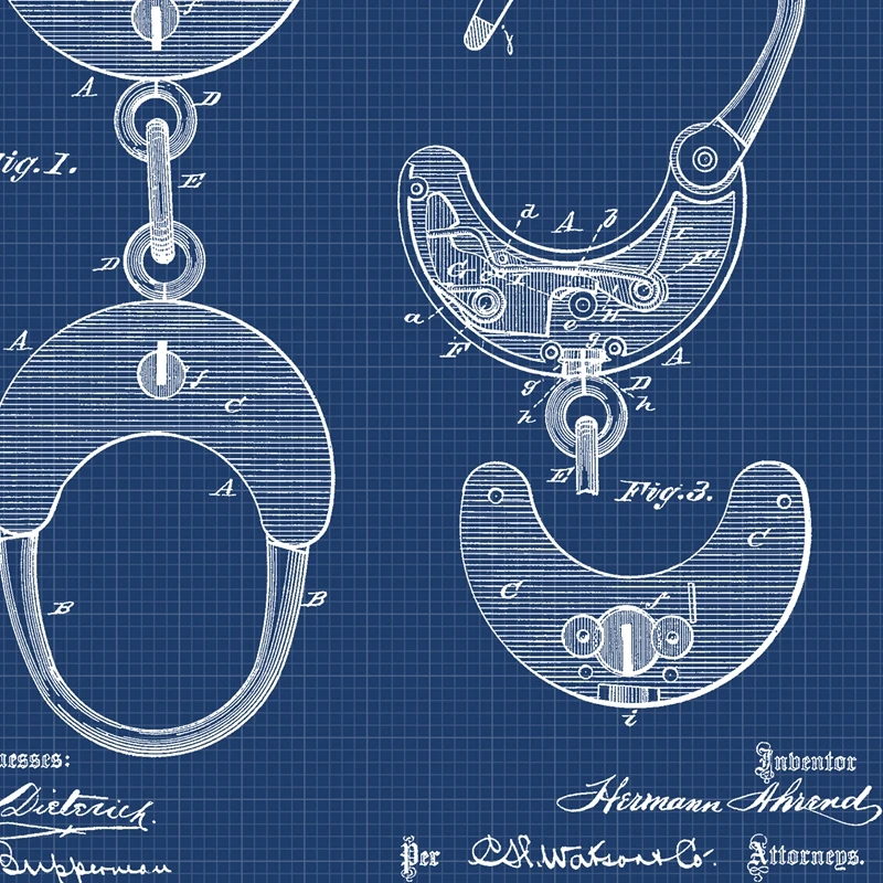 أصفاد يدوية ملصق مخططات فنية لوحة شرطة ديكور أصفاد 1880 براءة اختراع عتيقة قماش يطبع هدايا شرطي