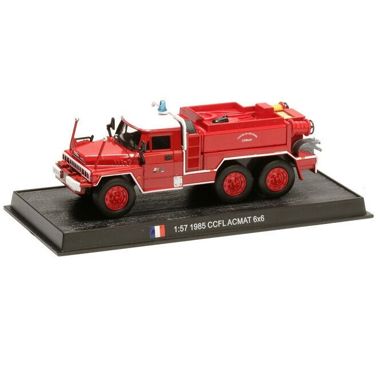Del Prado #   128 Ccfl Acmat 6X6 1985 Camion tout-terrain conçu pour lutter contre les incendies de forêt France, échelle 1:57, miniature en métal moulé sous pression, collection mondiale de camions de pompiers, sans fascicule, emballage blister original pouvant être froissé, base
