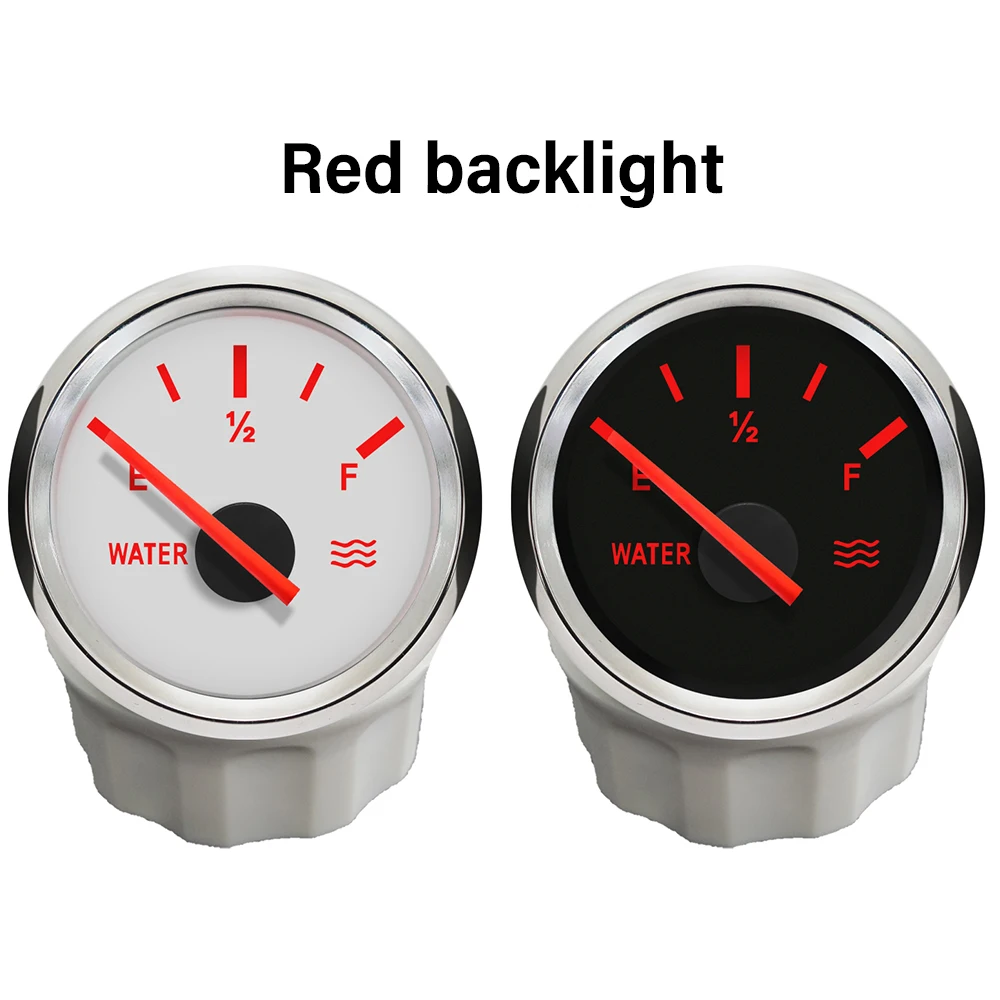 ELING 52mm 水位計 0-190オーム 240-33オーム信号 赤色バックライト付き 動作電圧9〜32V ボート、車、バイク、ヨットに適合