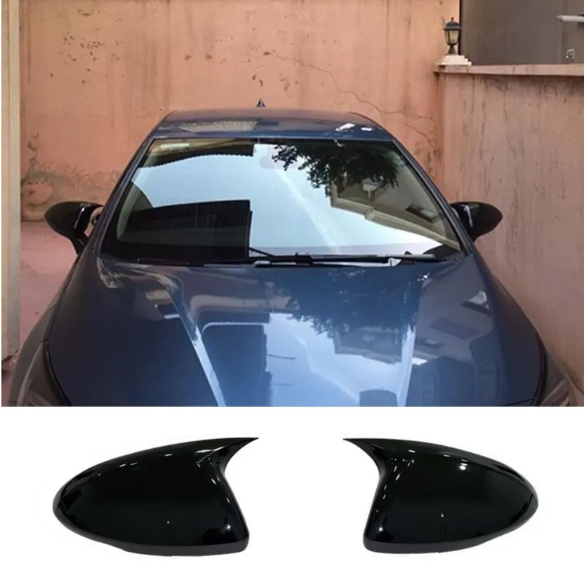 2 Pcs Right Left For Opel Astra K High Quality Bat Style Mirror Cover Glossy Black 2015-2016-2017-2018-2019-2020-2021 +