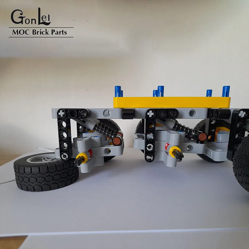 NEW Technical Suspension Trailer Suspendet Axles fit for Truck Chassys 3-Axled MOC Building Blocks Cars Bricks Model Toys Gifts