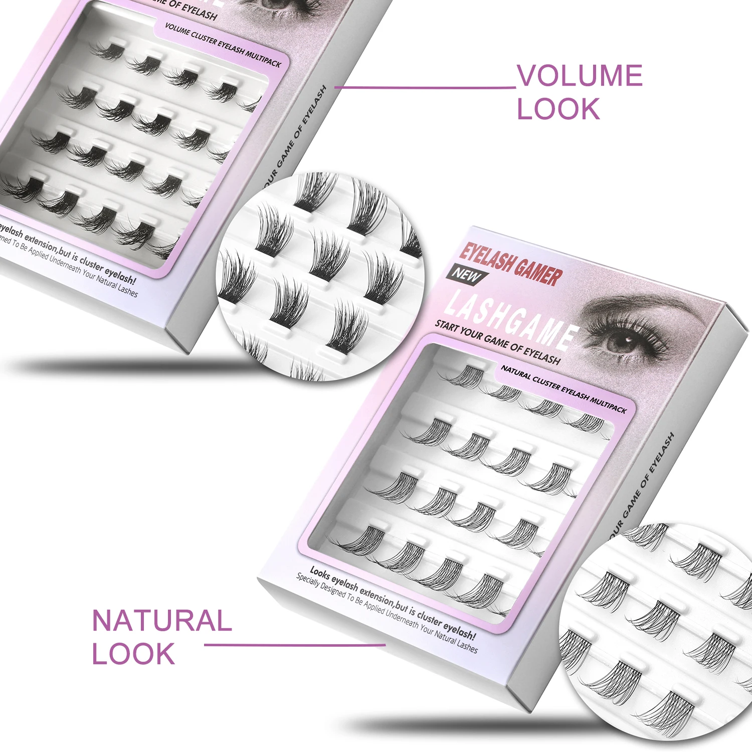 EASITENSION Natural Volume Mix Individual Cluster Eyelash Extension Professional 3D Volume Effect Faux Eyelashes Bundles Lashes