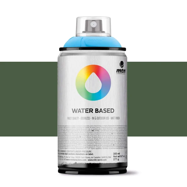 Spray paint brand MTN Water Based Color gray Green Dark 300 ml Montana low pressure Little Ideal smell interior