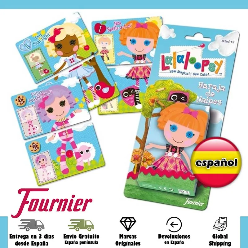 Fournier, 40 card child deck, Lalaloopsy, rag dolls, Puzzle, table game, play, family, kids,