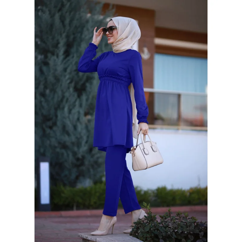 Vestido largo musulmán de 2 piezas para mujer, ropa europea, ropa turca para mujer, prenda de otoño, hiyab musulmán, bata 3abaya Eid Ropa árabe