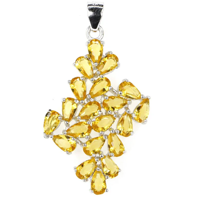 

Buy 3 Get 1 Free 36x22mm Jazaz 2.7g Golden Citrine Pink Tourmaline Violet Tanzanite Women 925 Solid Sterling Silver Pendant