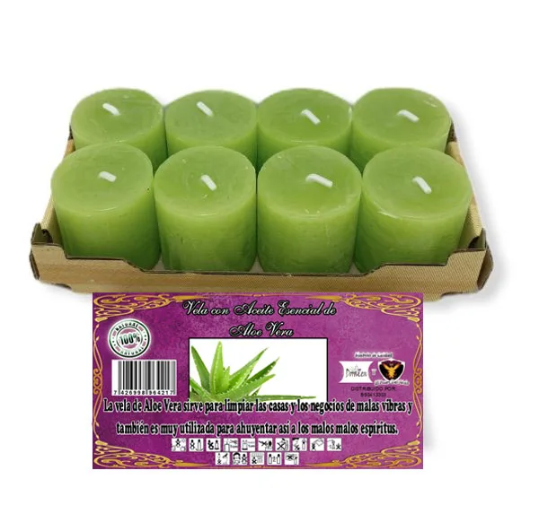 Candles pack 8 decorative aromatic dorazen aloe vera home decoration