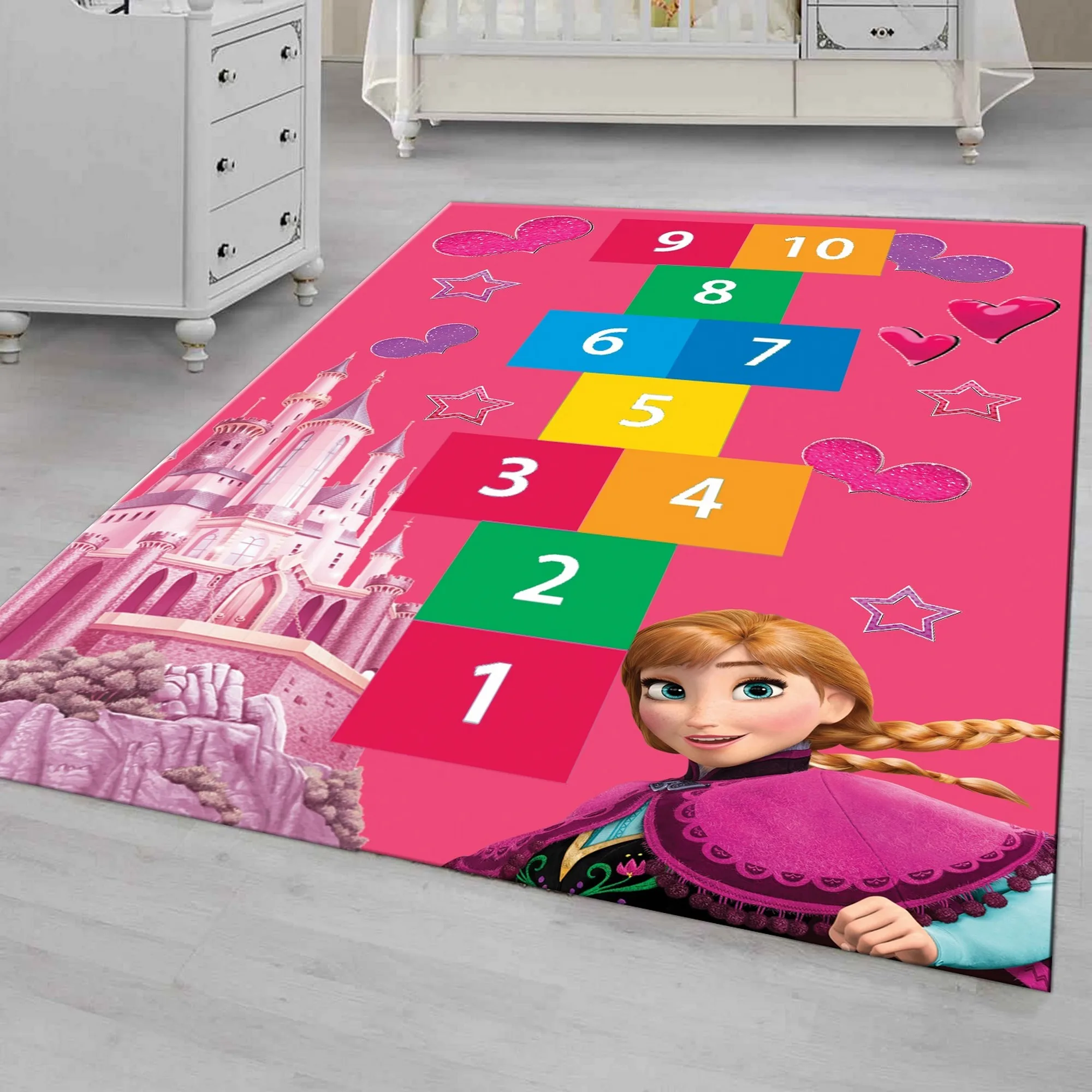 Baby Room Decor, Elsa Rug,Girls Room Rug Elsa And Anna Hopcotch Rugs Carpet Birthday Decoration Elsa And Anna Birthday Classroom