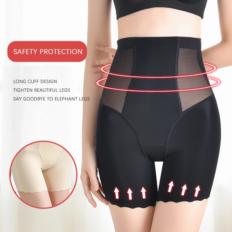 Flarixa 3 in 1 Safety Shorts Shaper Underwear Seamless High Waist Flat Belly Panties Women\'s Slim Hip Lift Female Boxer Shorts