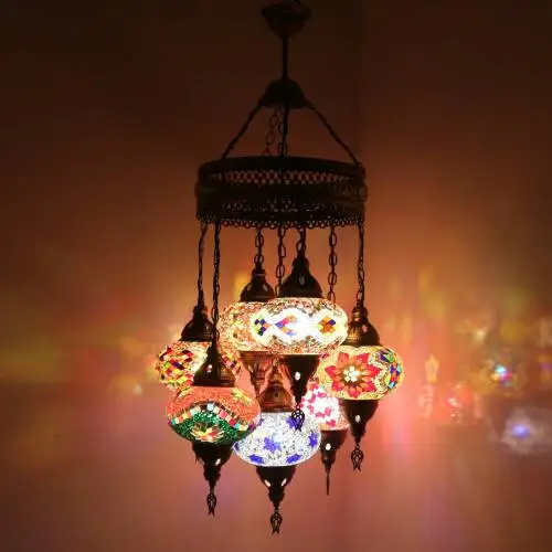 Decorative Mosaic Lamp Pendant Lamp Chandelier Handmade Ottoman Lamp