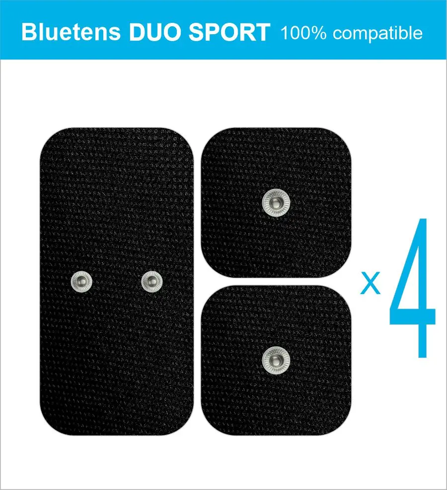 Set of 12 Electrodes for Bluetens Duo Sport (8 x S + 4 x M Electrodes)