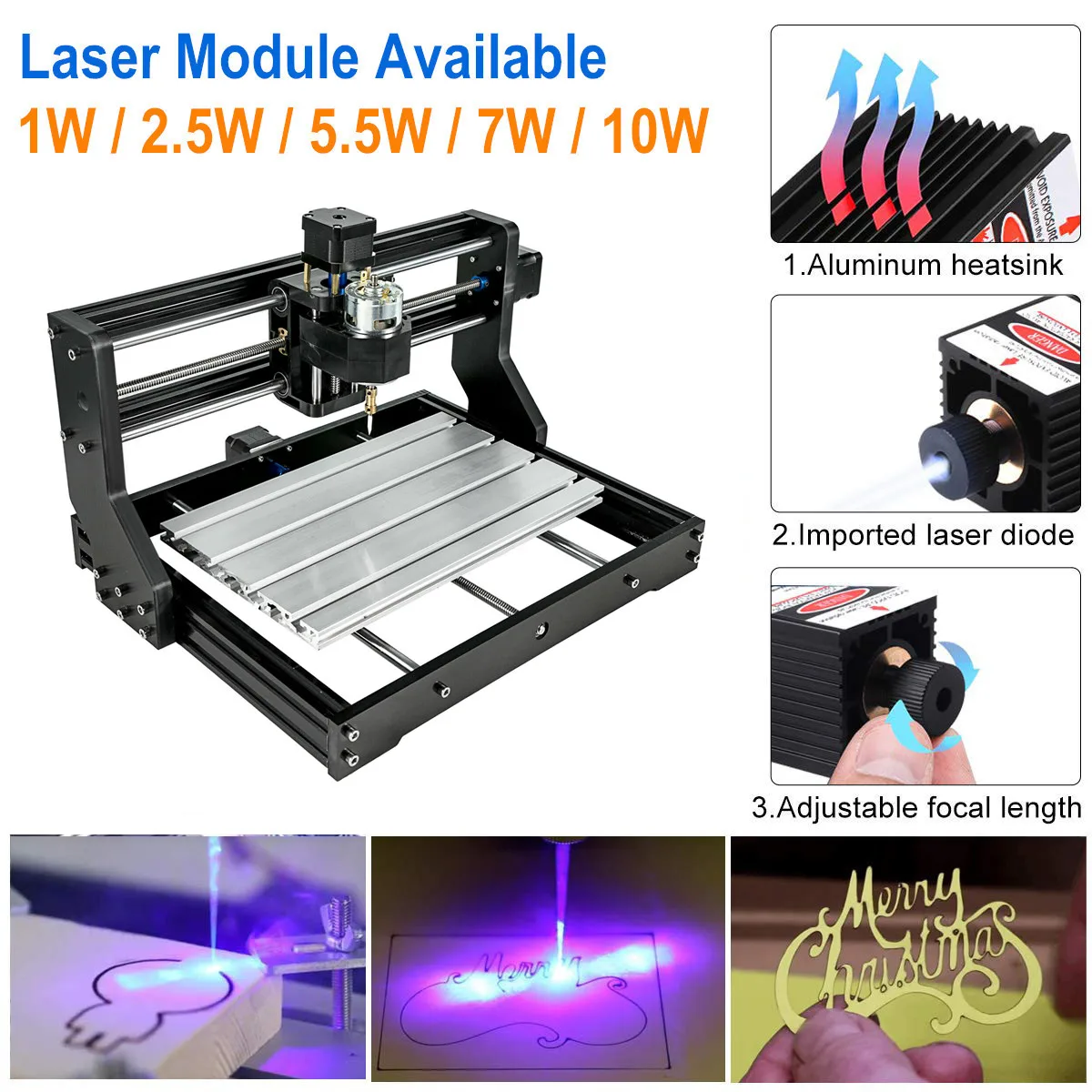 DE Stock 3018 PRO CNC Laser Engraver Wood CNC Router Machine GRBL ER11 Hobby DIY Engraving Machine for Wood PCB PVC Mini CNC