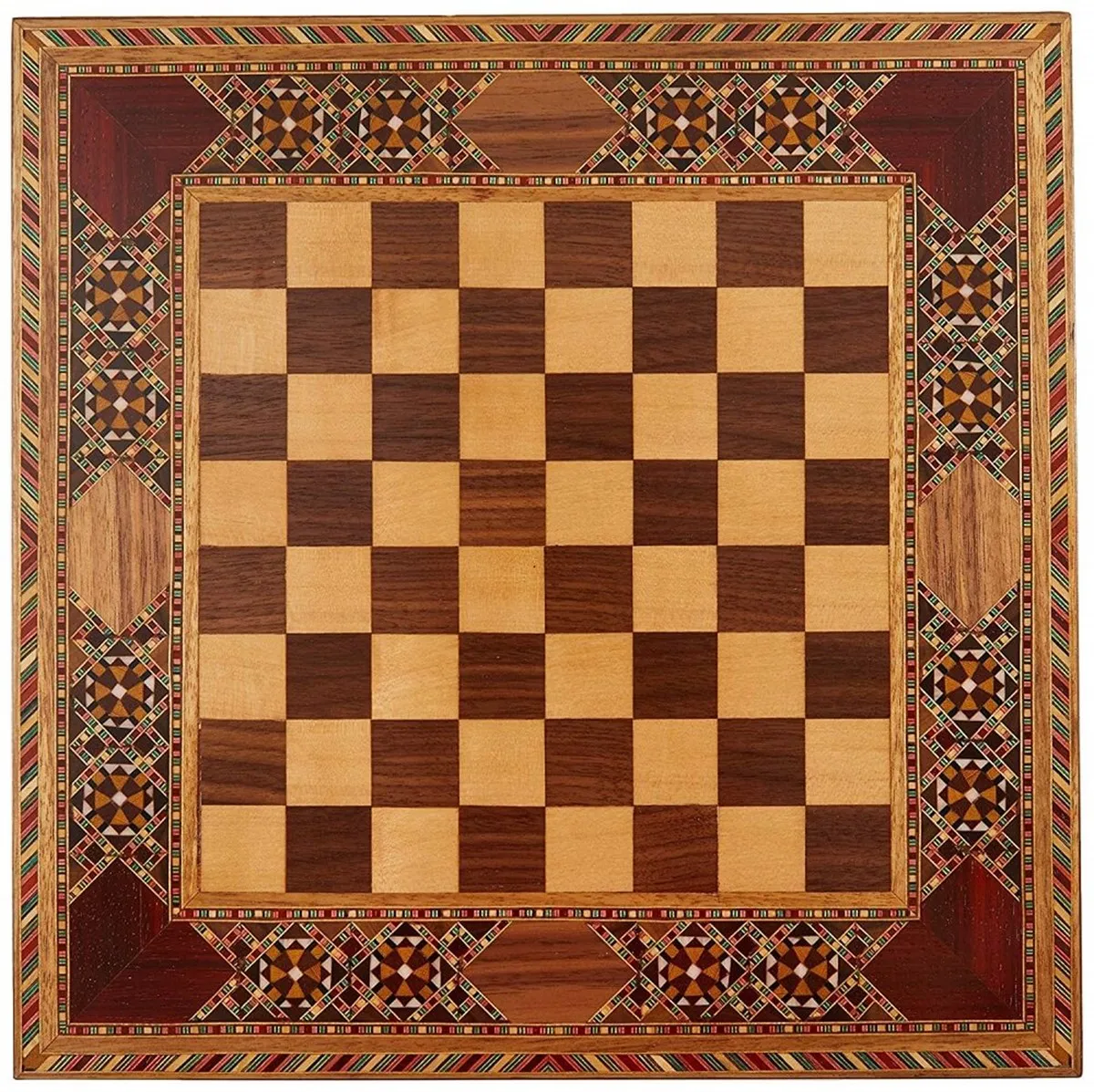 Natural Solid Wooden Chess Board Without Pieces 33x33x1.5 cm