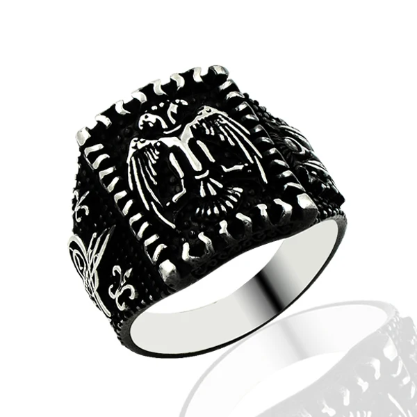 925 Silver Eagle Printed Ertugrul Rings for Men