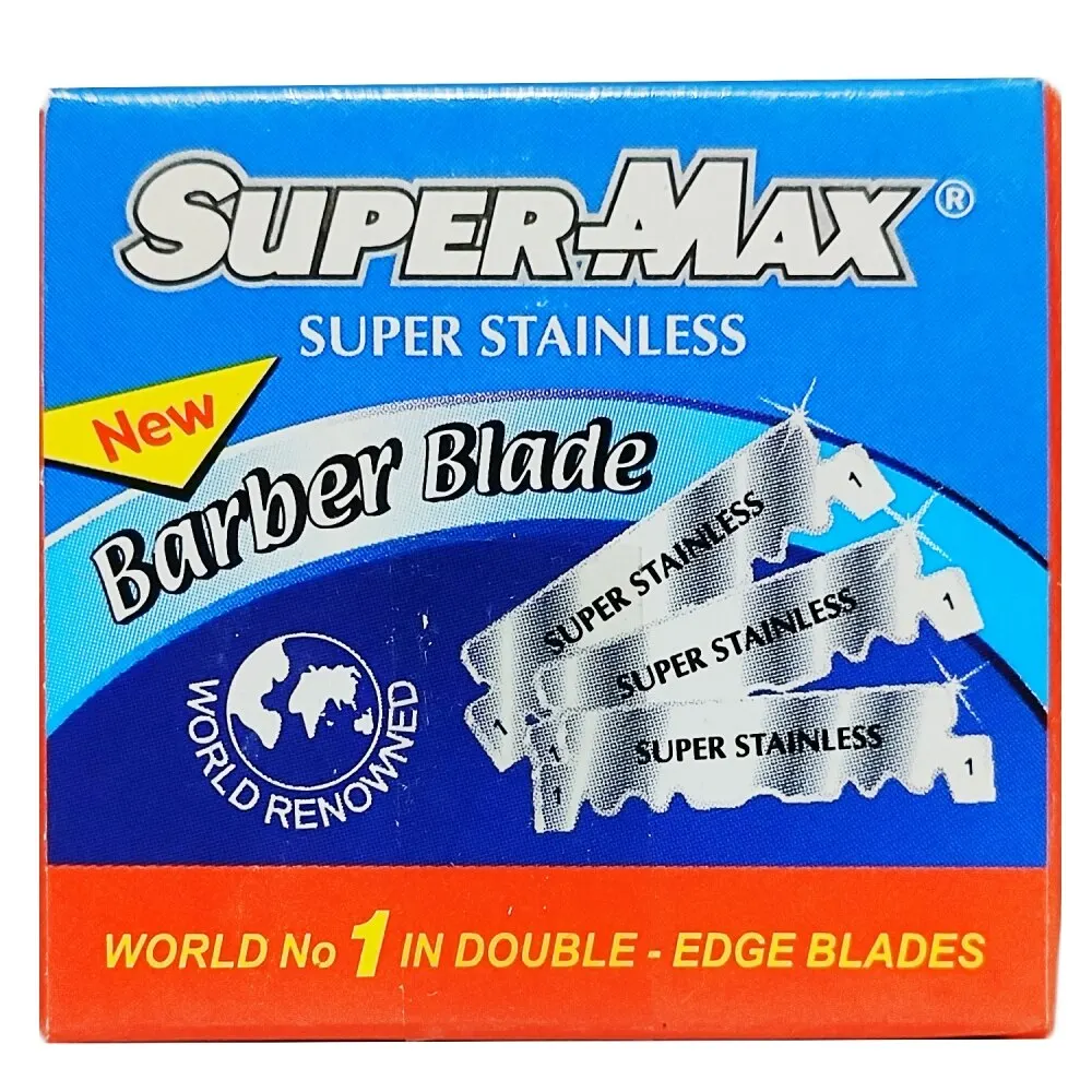 Super Max super stainless single edge razor half blades 1 pack / 100 blades .