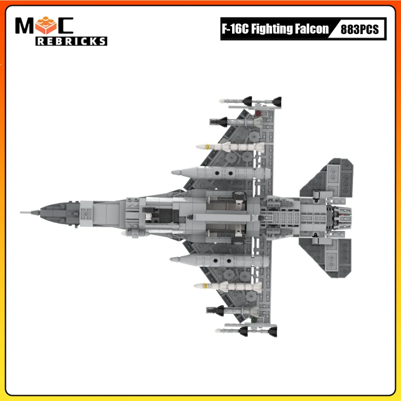 WW2 Blocks Military F-16C Fighting Falcon MOC Building Block Army Fighter Loadable Figures Soldiers Bricks Toys for Children