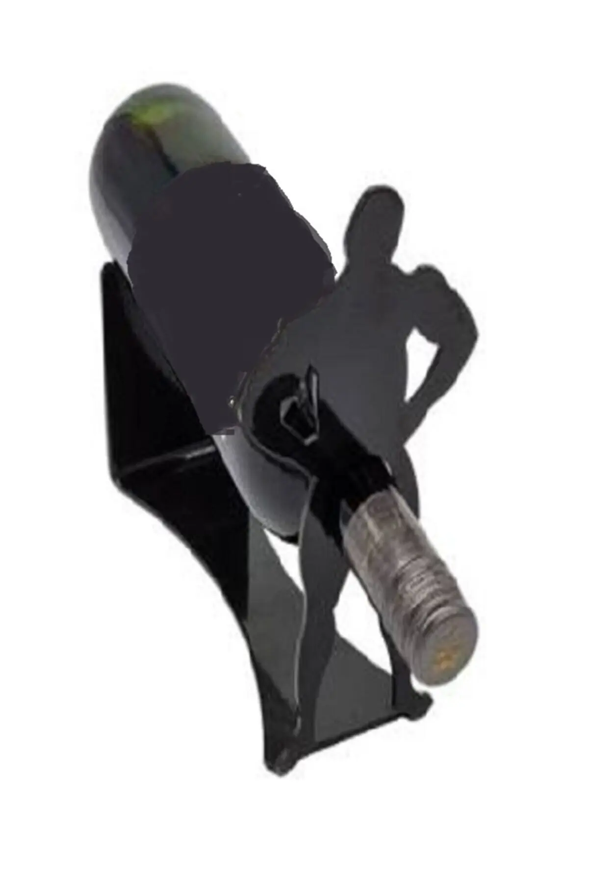 Black Strong Man Bottle Holder Wine Rack Metal wine rack wine rack decorative home accessory Electrostatic black painted