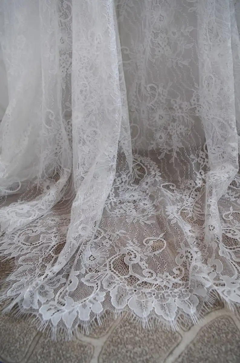 

3 yards Off White Chantilly Lace Fabric For Bridal Dress