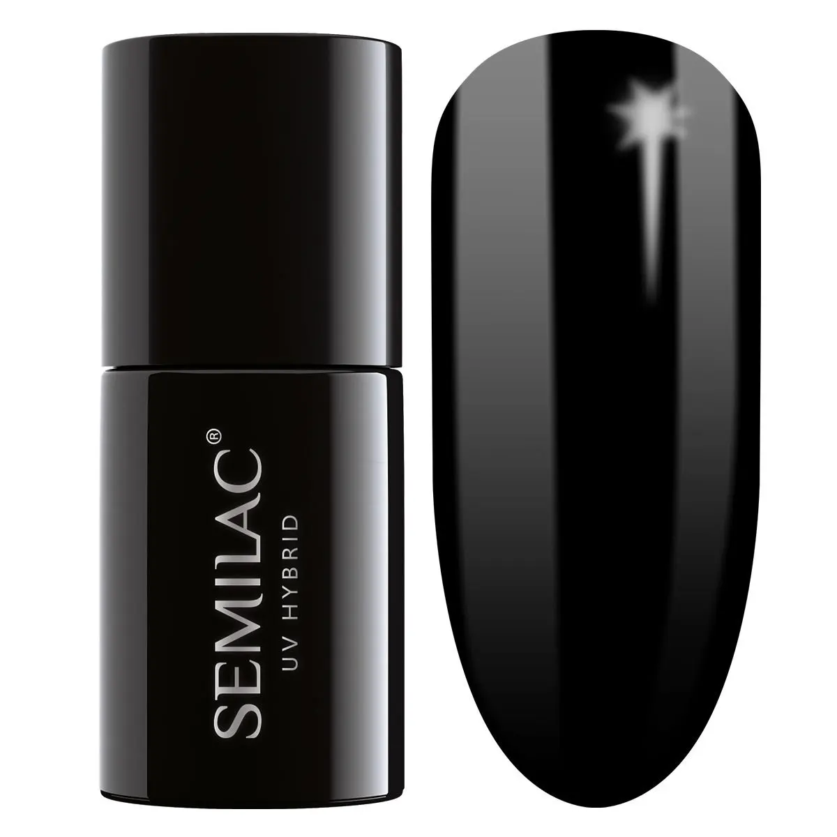 Semilac Black Diamond 031 semi-permanent cover, UV hybrid nail polish texture Gel