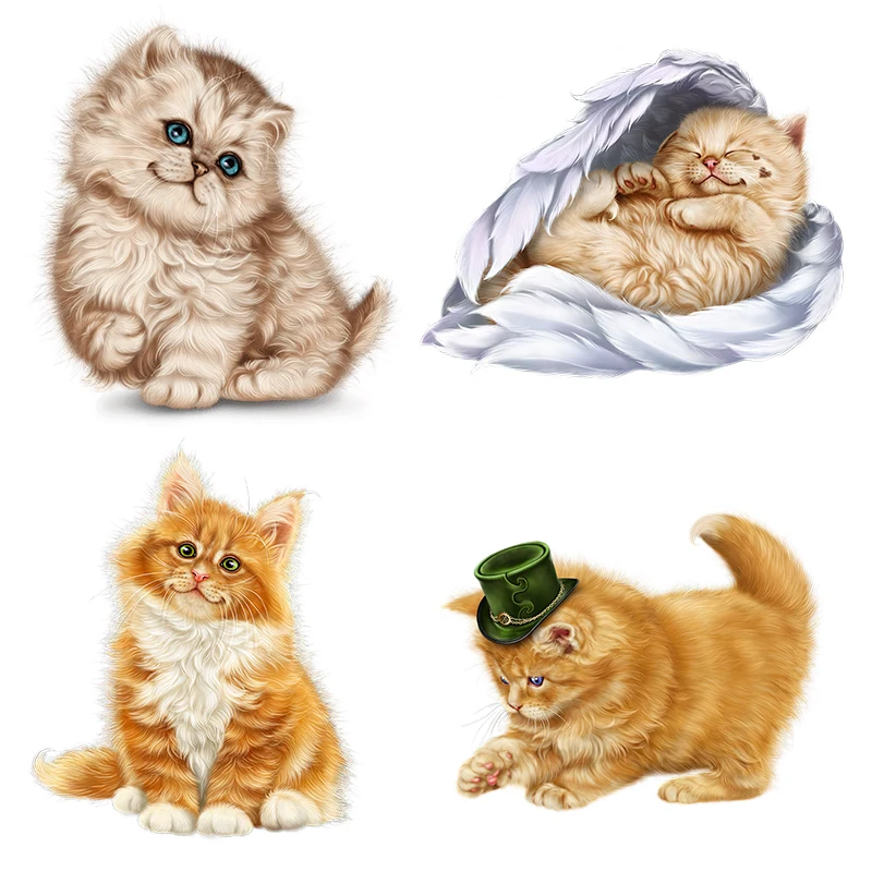 Three Ratels CM42 Cute hand painted  cat kid's bedroom decoration wall paste toilet Decal computer label