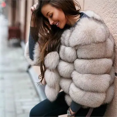 Faux Fur Coat Winter New Outerwear Fashion Women Short Jacket Warm Thick Women\'s Green Fox Fur Coats On Offer With Free Shipping