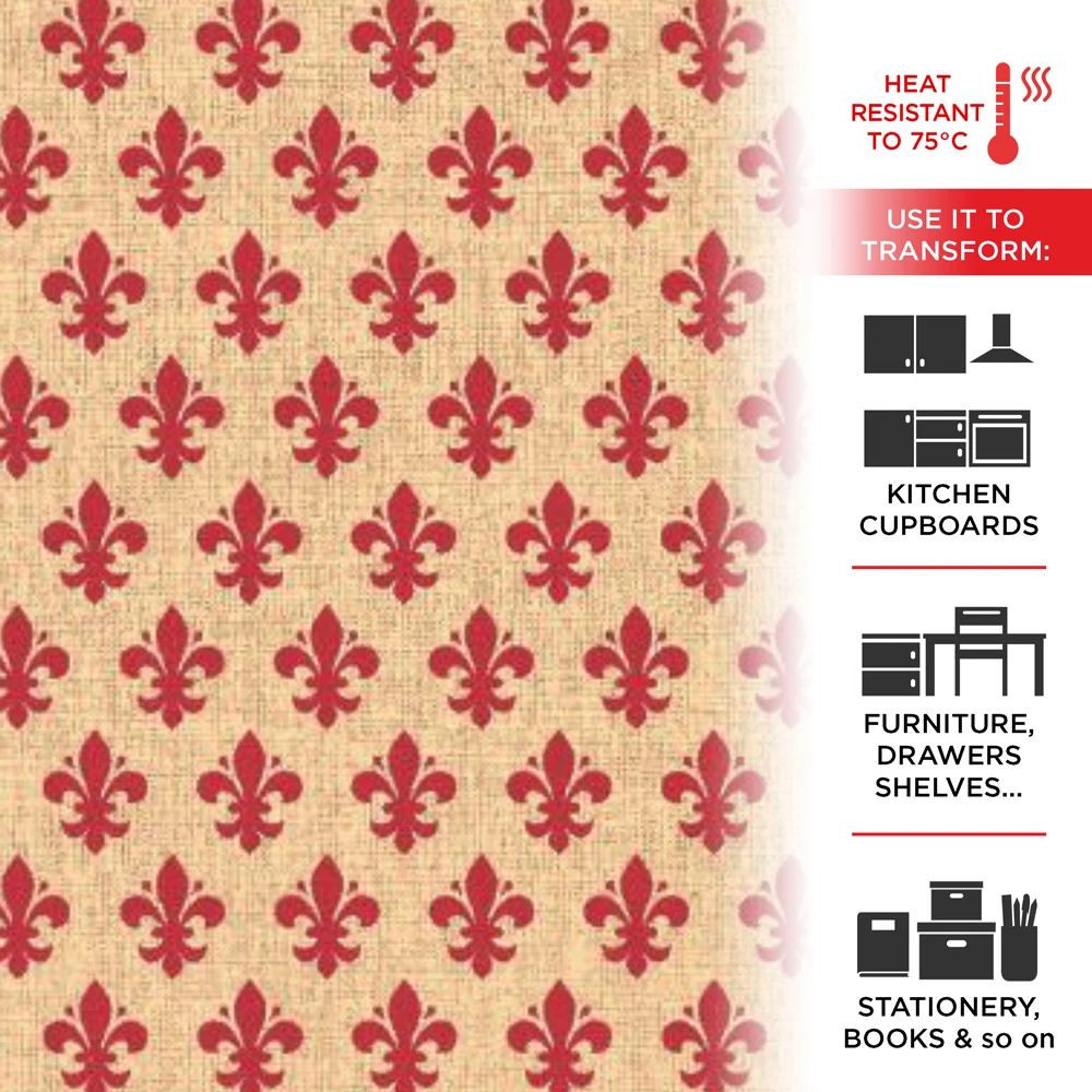 Alkor adhesive film for furniture effect Red Lily 45 cm x 2 mt