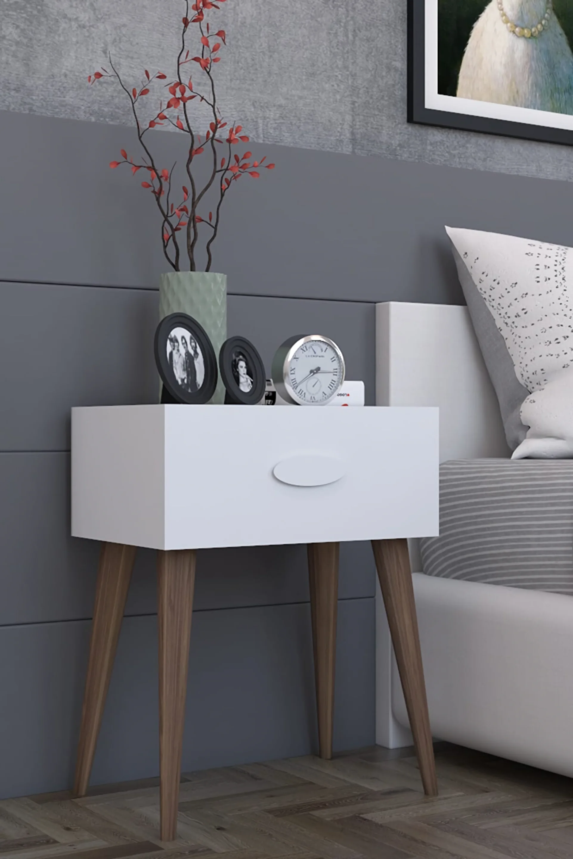 Remaks Komot Trend Drawers Commode 18 mm Melamine Faced Chipboard Stylish and Modern Bedroom Bedside Table