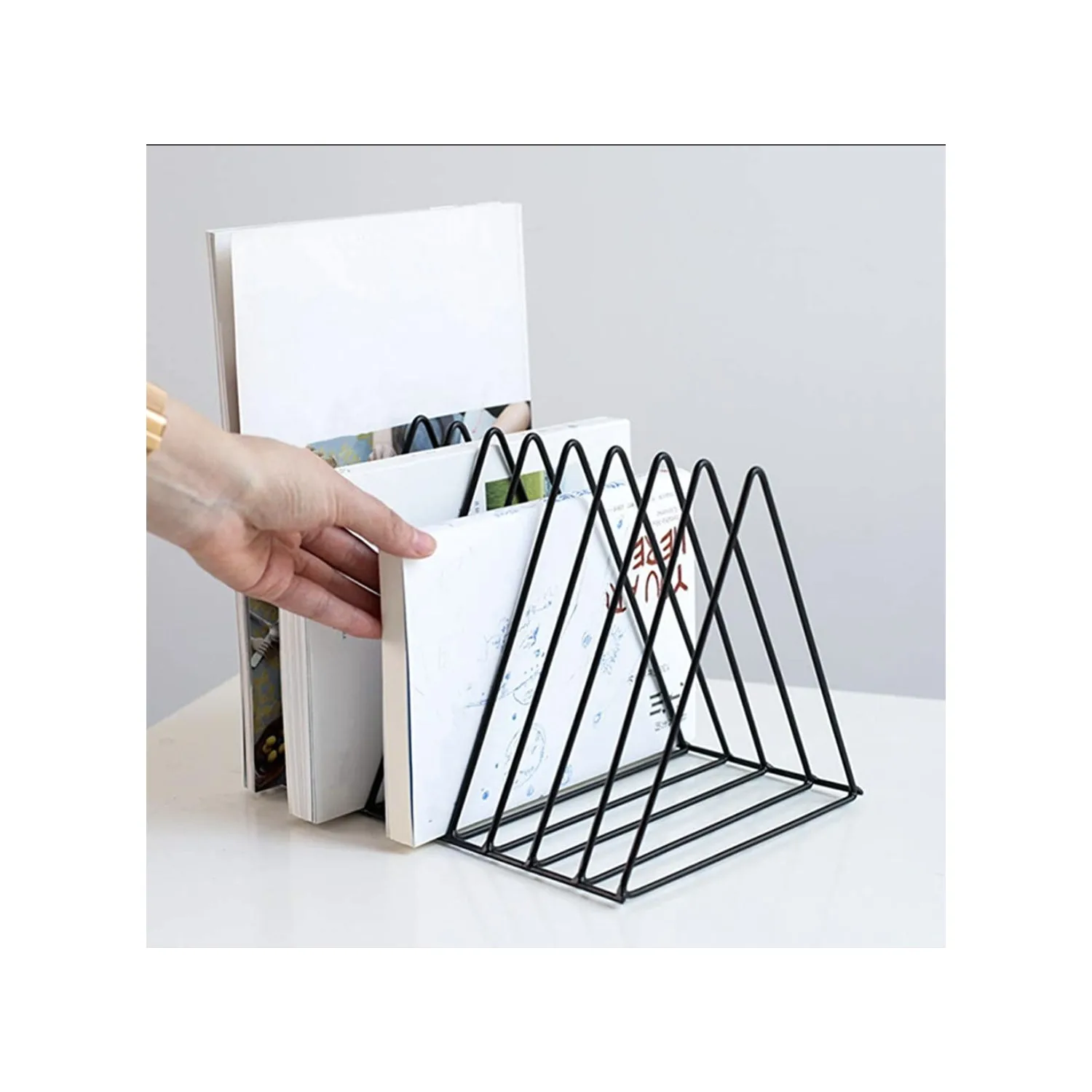 Table Top Metal Large Magazine Holder, Plaque, 9 Grid Rack Shelf Spaces 2.5 cm Decorative metal Table top practical metal shelf