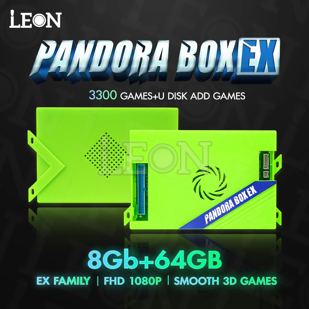 

2021 Новый аркадный блок Pandora Box EX, доска управления игрой Smooth 3d 3300 в 1, аркадная коробка Pandoras, новейшие игры FHD 1080p, аркадная Diy