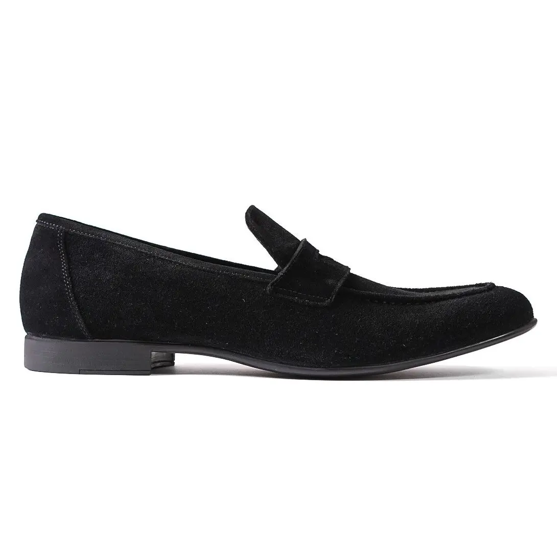 Tenor Black Suede Navy Blue Black Genuine Leather Classic Men's Slip-On Shoes High Quality Calfskin Handmade Made in Turkey